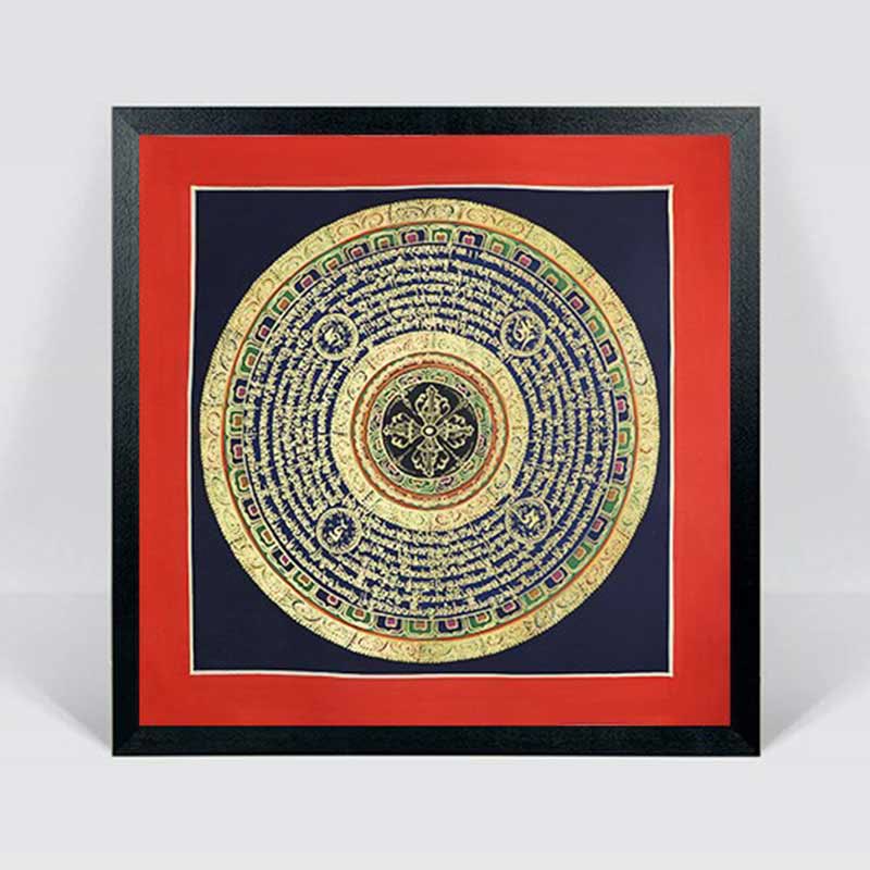 Dipinto Thangka tibetano fatto a mano, benedizione spirituale, scatola cieca, motivo a colori casuali