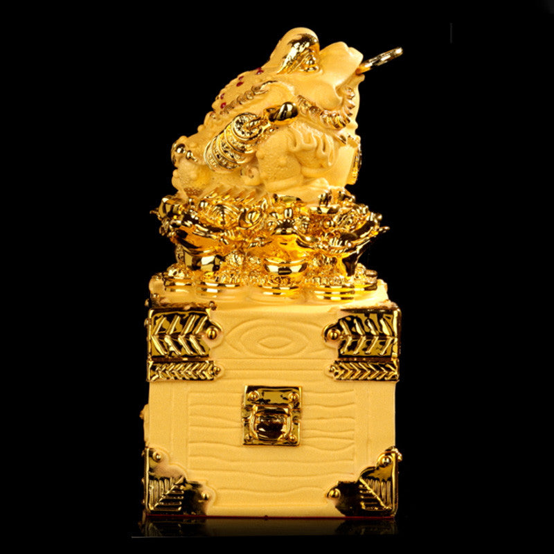Buddha Stones Feng Shui Soldi Rana Statua Fortuna Ricchezza Decorazione - image 3