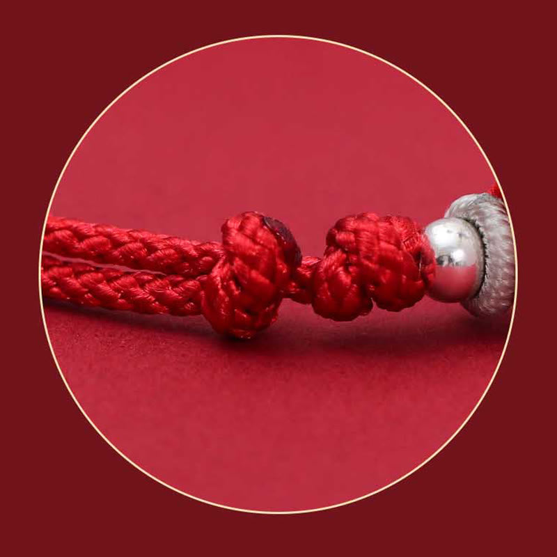 Bracciale intrecciato fatto a mano in argento sterling 925 con carattere PiXiu Fu , Buddha Stones - image 6
