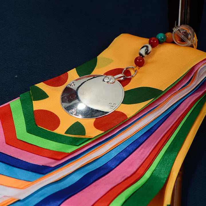 Otto simboli tibetani di buon auspicio, freccia portafortuna, decorazione per la casa, bandiera di preghiera - image 8