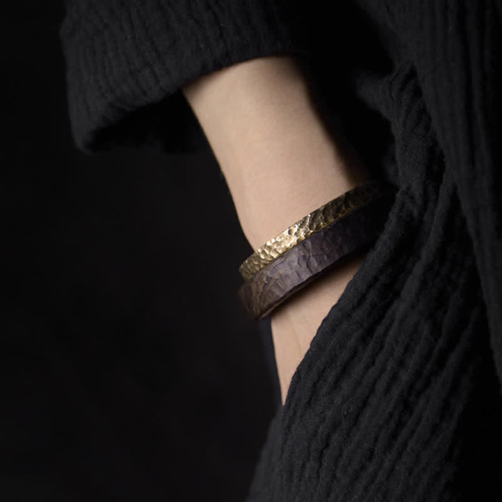 Braccialetto di rame con design semplice Buddha Stones Wealth