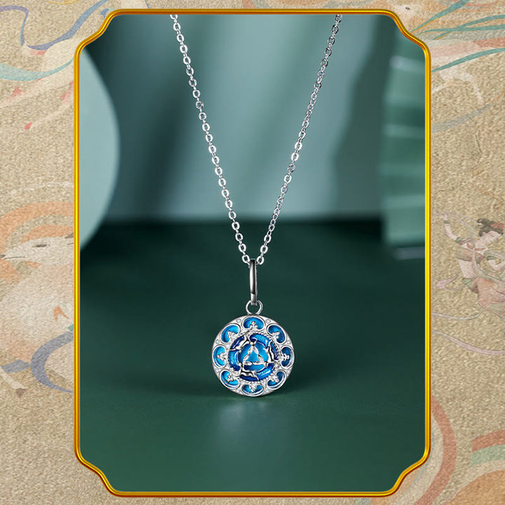 Collana pendente in argento sterling 925 con tre conigli in equilibrio, turchese rotondo , Buddha Stones - image 5