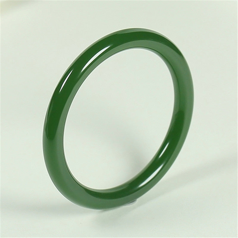 Braccialetto Buddha Stones Cyan Jade Longevity Blessing Bangle - image 6