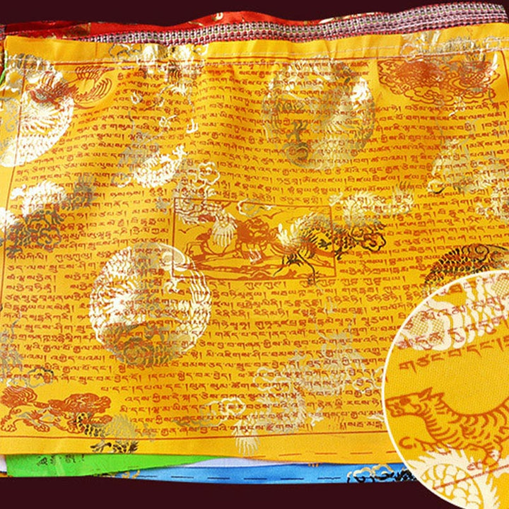 Bandiere di preghiera tibetane a 5 colori con motivo drago e cavallo del vento, per esterni, 20 pezzi. - image 9