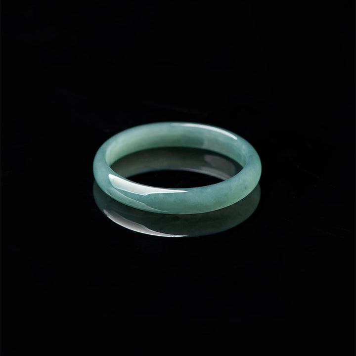 Anello di protezione della prosperità in giada naturale Buddha Stones