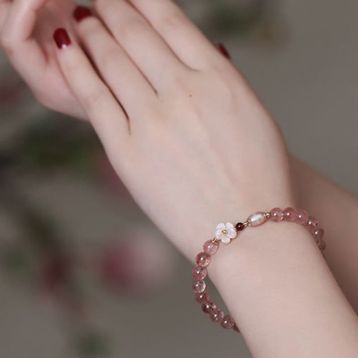 Bracciale Buddha Stones Strawberry Quartz Peach Blossom Love