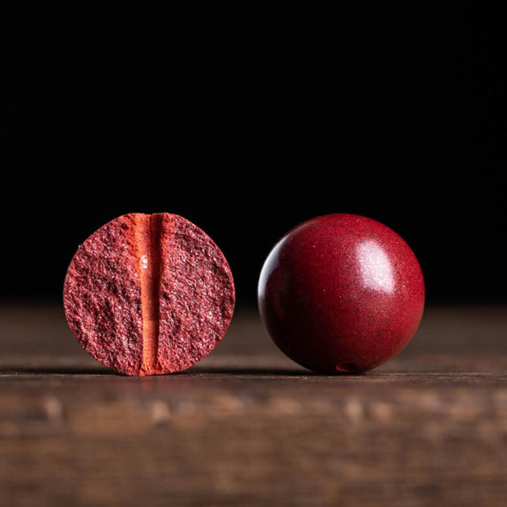 Braccialetto alla cavigliera con simbolo dell'infinito dorato e cordino rosso con Buddha Stones e cinabro. - image 13