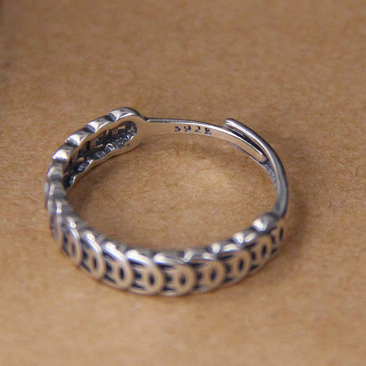 Anello regolabile portafortuna con design moneta in rame vintage