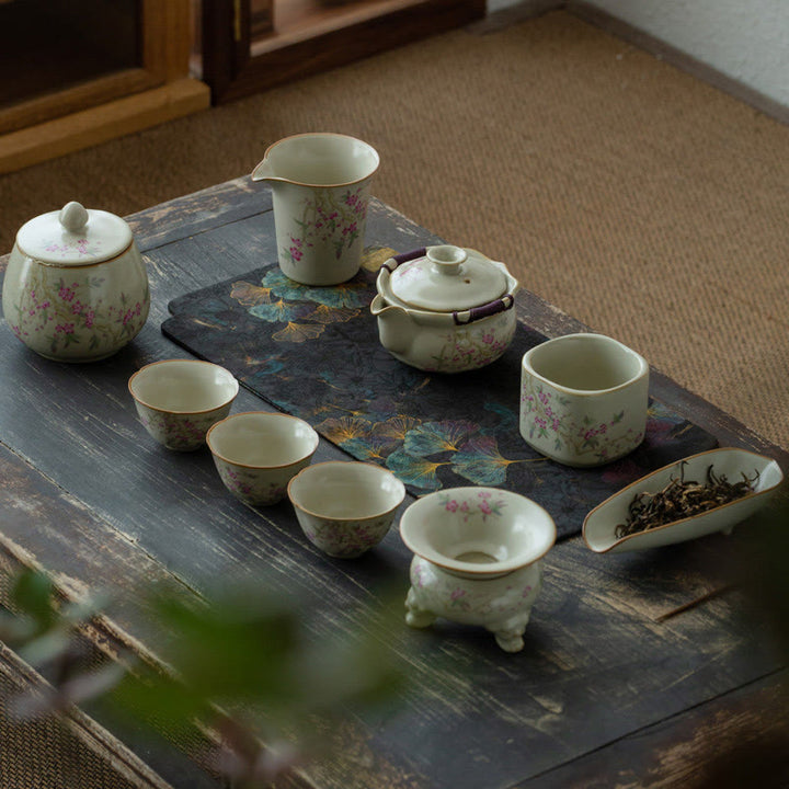 Buddha Stones Fiore di pesco Margherita Fiore Tazza da tè in ceramica Tazze da tè Kung Fu - image 3