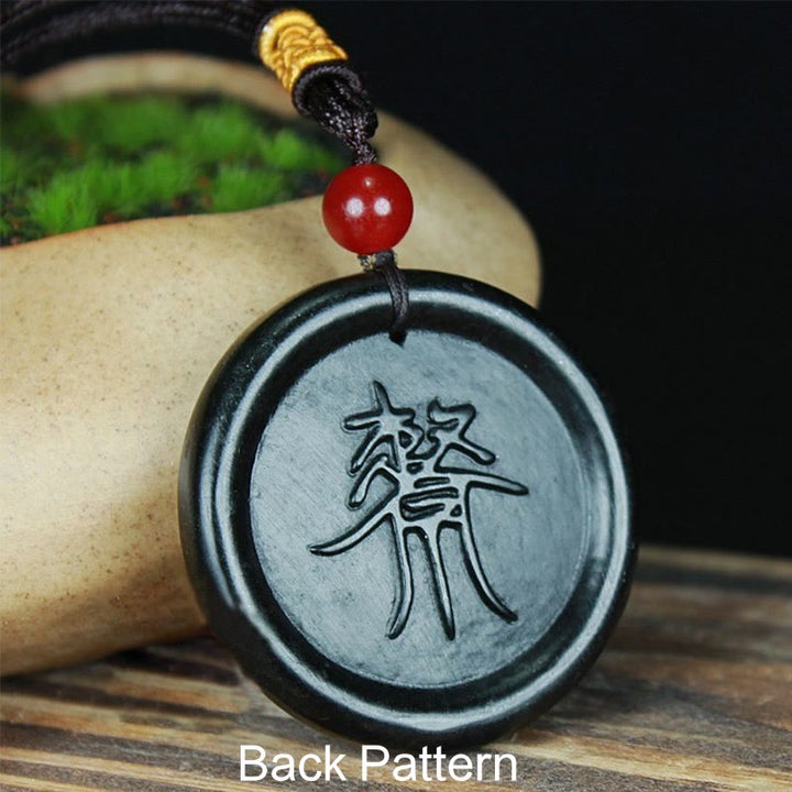 Buddha Stones Collana con ciondolo naturale Hetian Ciano Giada Yin Yang Fortuna Armonia - image 2