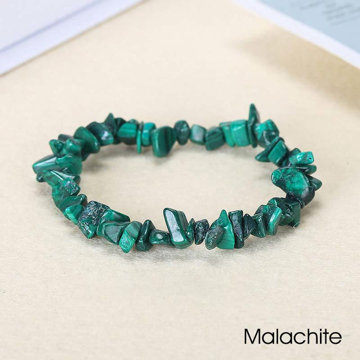 Braccialetto lenitivo con pietra di cristallo naturale di forma irregolare - Malachite (Circonferenza del polso: 15-16 cm) - image 44