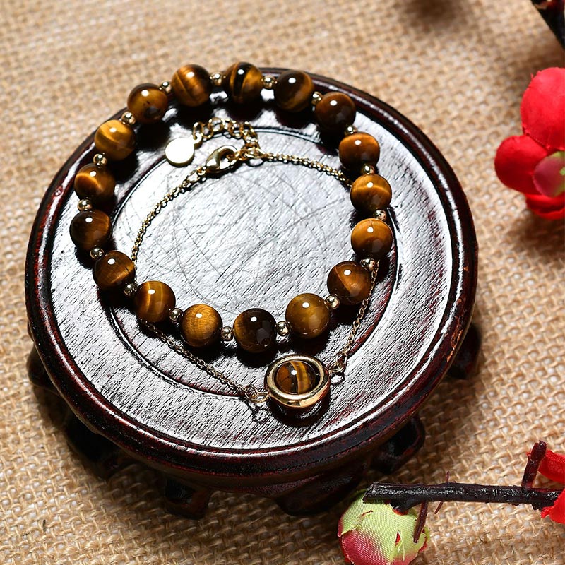 Braccialetto positivo in cristallo di quarzo fragola e pietra del sole Buddha Stones