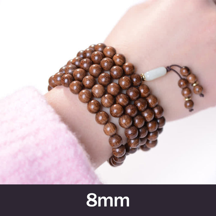 Braccialetto Buddha Stones 108 Mala Beads Palissandro Giada Calma