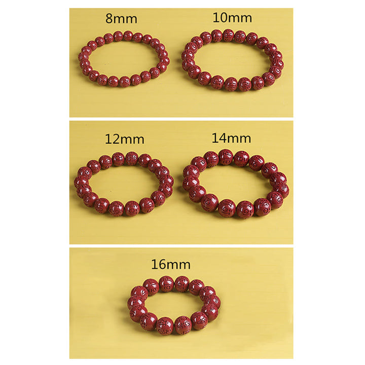 Braccialetto di perline Buddha Stones Natural Double PiXiu Cinnabar Om Mani Padme Hum Wealth Luck