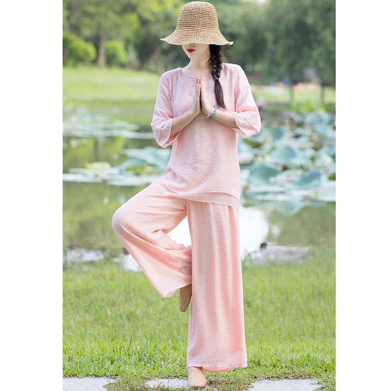 Completo da donna per Tai Chi, meditazione, preghiera, pratica spirituale zen mattutina. - image 19