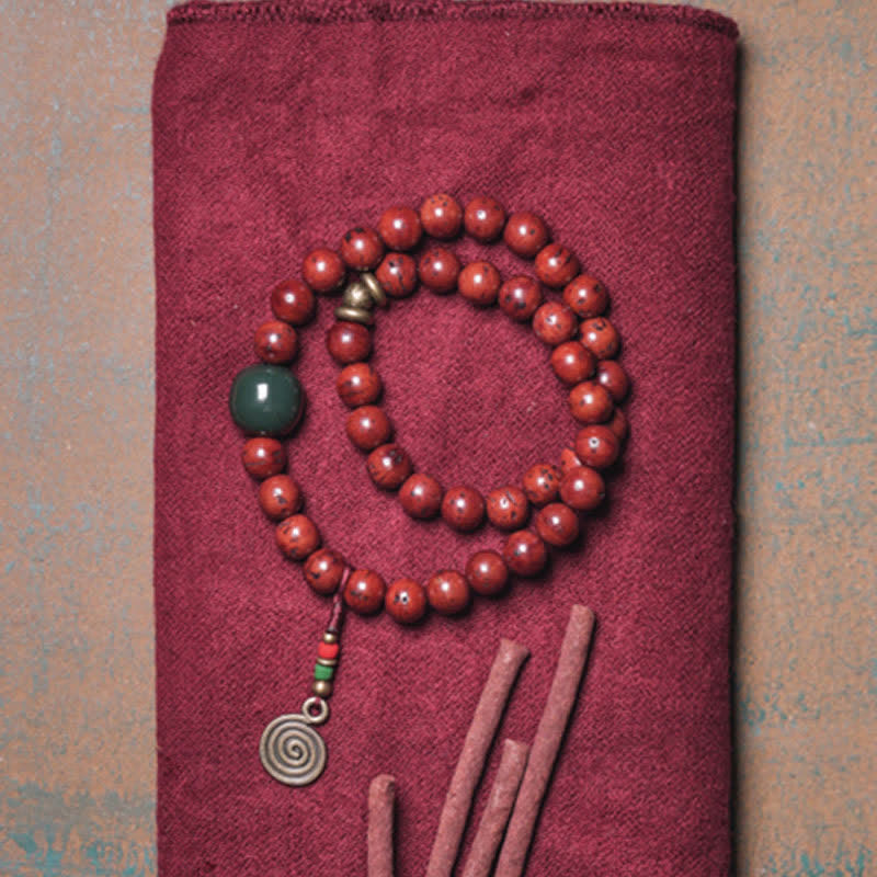 Braccialetto Bodhi Seed Cyan Jade Copper Peace Luck