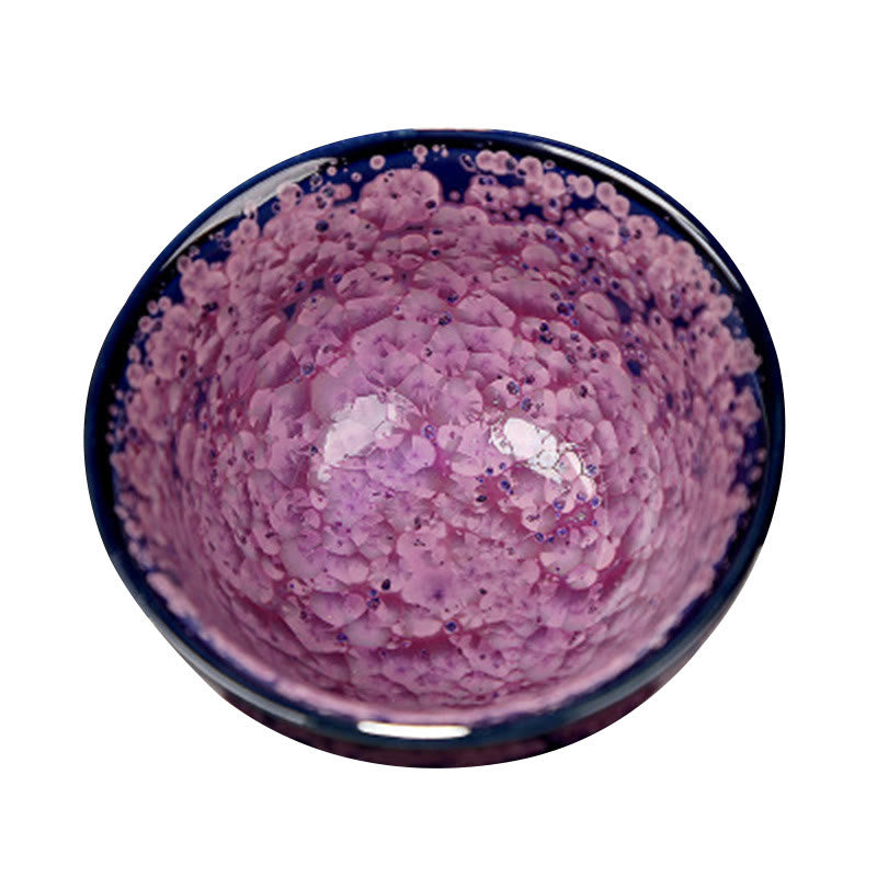 Buddha Stones Fiori di Iris Colorati Forno Cinese Jianzhan Cambiamento Tazza da Tè in Porcellana Tazza da Tè Tenmoku Kung Fu