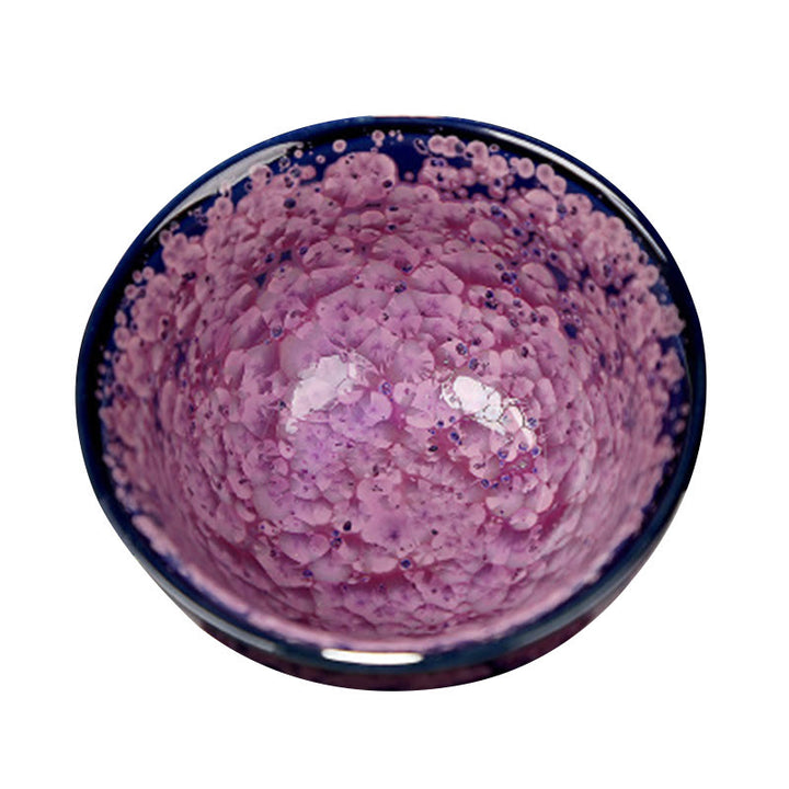 Buddha Stones Fiori di Iris Colorati Forno Cinese Jianzhan Cambiamento Tazza da Tè in Porcellana Tazza da Tè Tenmoku Kung Fu