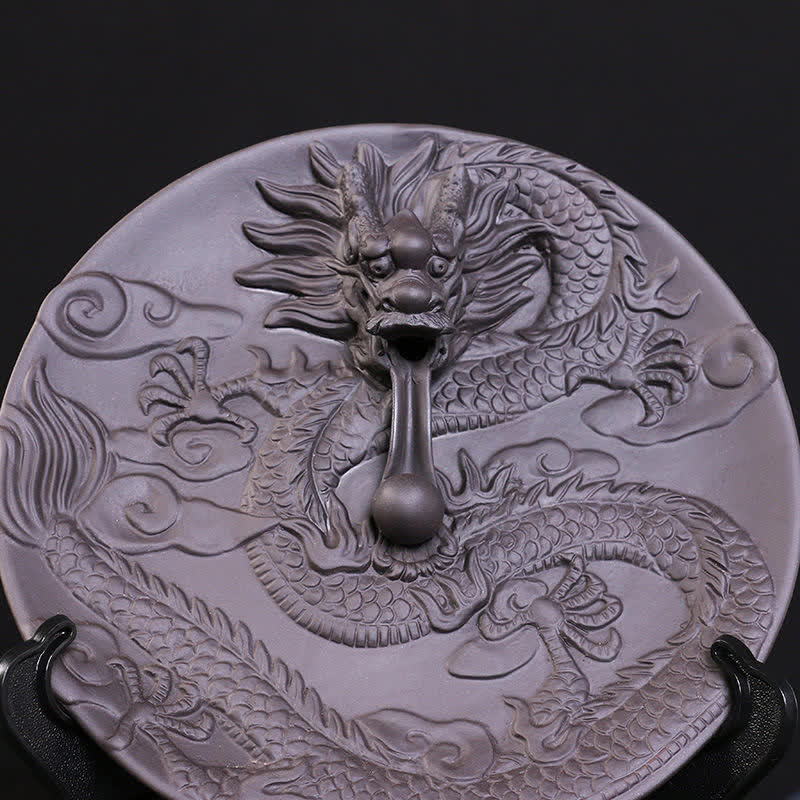 Bruciatore di incenso per meditazione con fontana di fumo a riflusso in ceramica Dragon