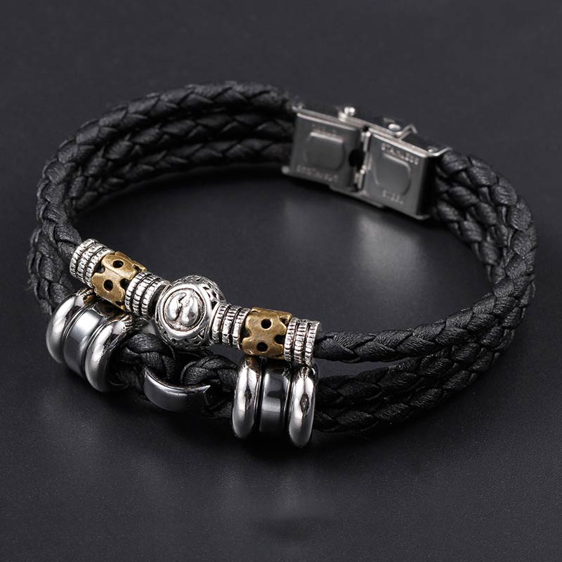 Braccialetto di protezione in ematite con le 12 costellazioni dello zodiaco Buddha Stones