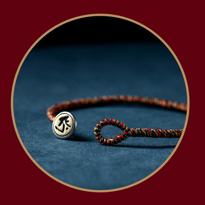 Braccialetto decorativo Buddha Stones, realizzato a mano in argento sterling 925, con motivo zodiacale cinese e corda colorata, protezione. - image 13