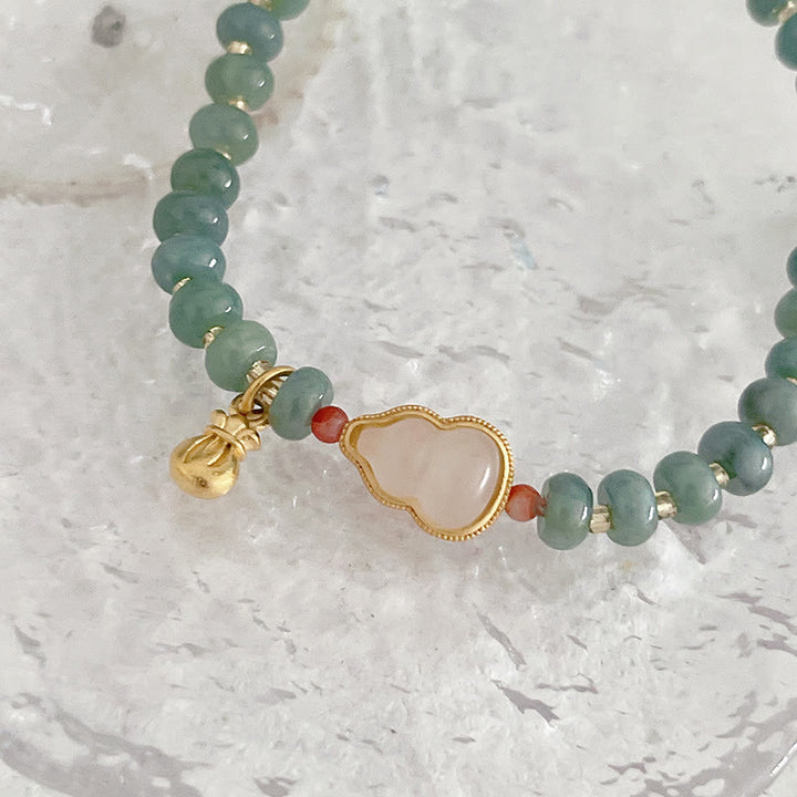 Buddha Stones, giada naturale di Hetian, perle, fibbia della pace, carattere Fu, zucca, borsa dei soldi, quarzo fragola, braccialetto della fortuna PiXiu