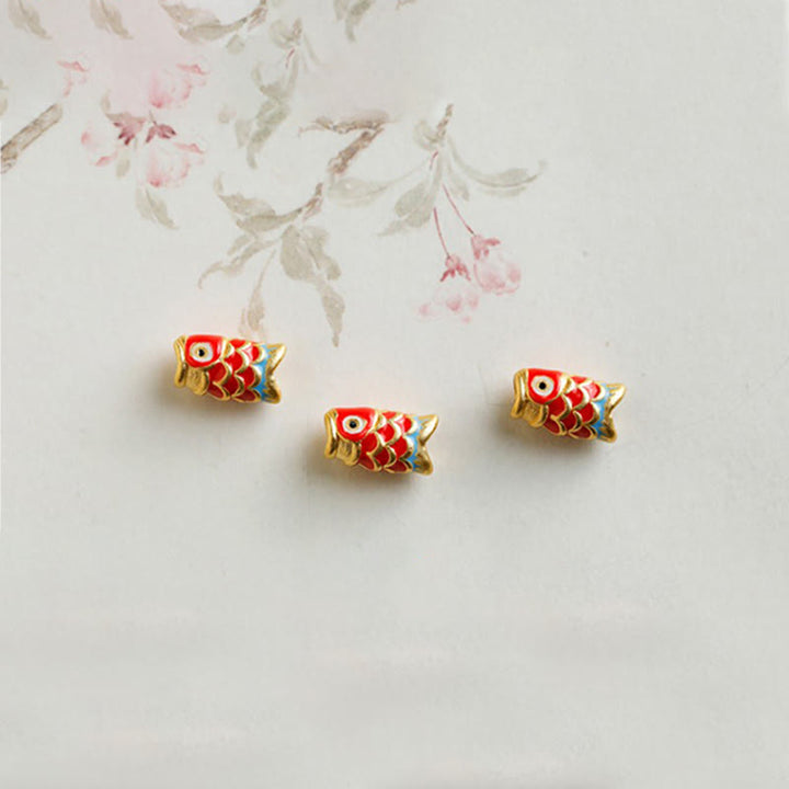 Braccialetto di protezione in granato naturale con pesce koi in oro 999 Buddha Stones - image 14