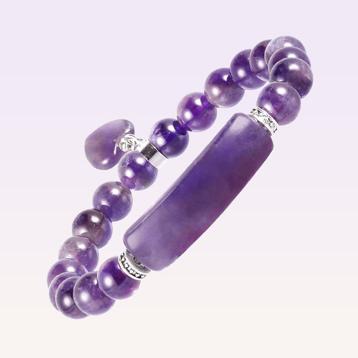 Braccialetto di perline curative con cuore d'amore in quarzo naturale Buddha Stones