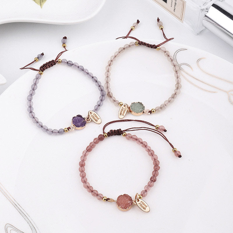 Braccialetto di guarigione fortunato con ciondolo di cristallo naturale Buddha Stones