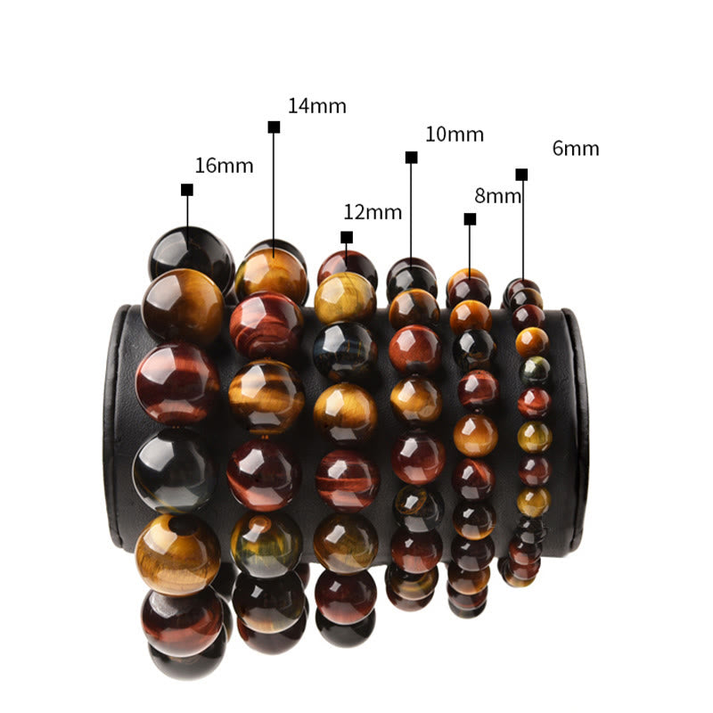 Braccialetto di protezione positiva con occhio di tigre naturale Buddha Stones