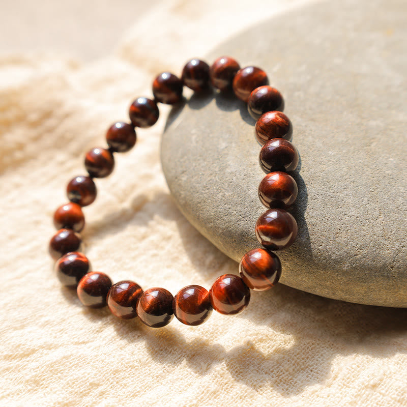 Buddha Stones Bracciale con perle curative in occhio di tigre naturale - image 1
