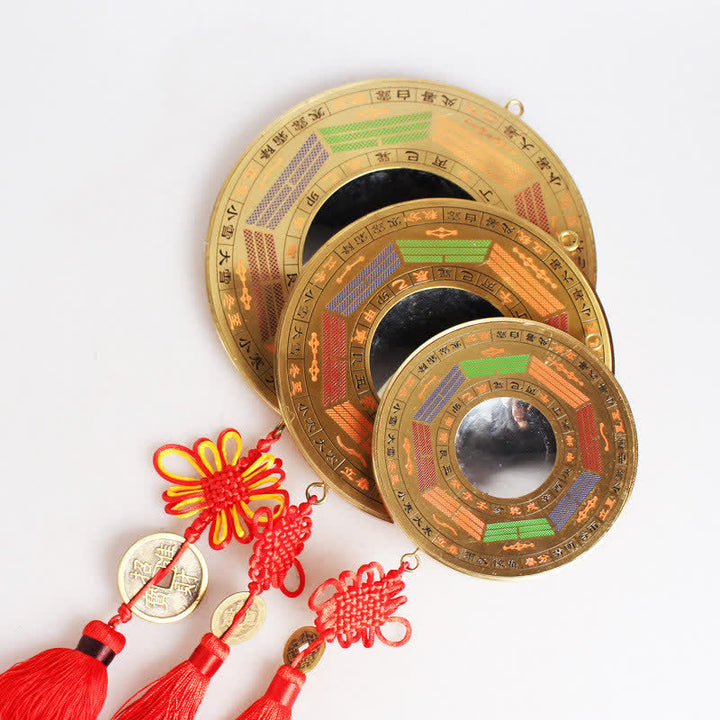 Mappa Feng Shui Bagua Moneta di rame Mappa energetica dell'equilibrio del nodo cinese - image 1