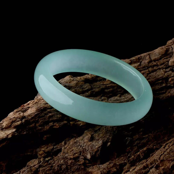 Braccialetto Buddha Stones Natural Jade Luck Healing Prosperity Bangle - Ciano chiaro - 60-62 mm - image 8