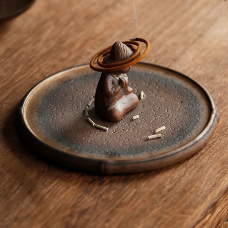 Bruciatore di incenso in ceramica per meditazione e guarigione spirituale di piccole dimensioni