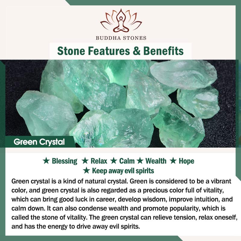 Braccialetto di benedizione e ricchezza in cristallo verde naturale Buddha Stones - image 16