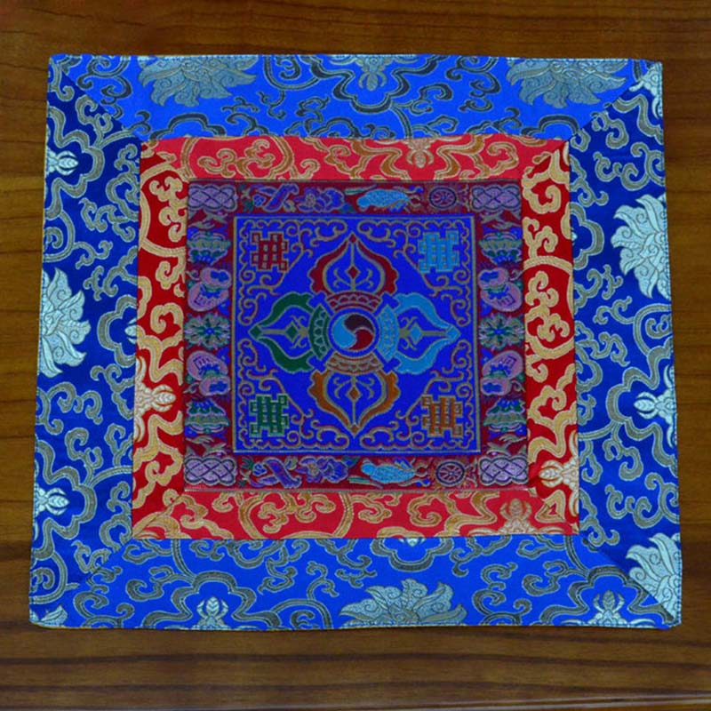 Tappetino per preghiera, meditazione, forza, nodo infinito, Vajra Man-Bcu, Kalachakra, simboli di buon auspicio