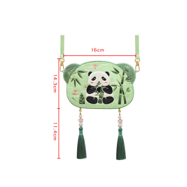 Buddha Stones Ricamo Panda Fortunato Gatto Shiba Inu Cervo Coniglio Volpe Fiore Animale Carino Borsa Hanfu Borsa A Tracolla Borsa A Tracolla