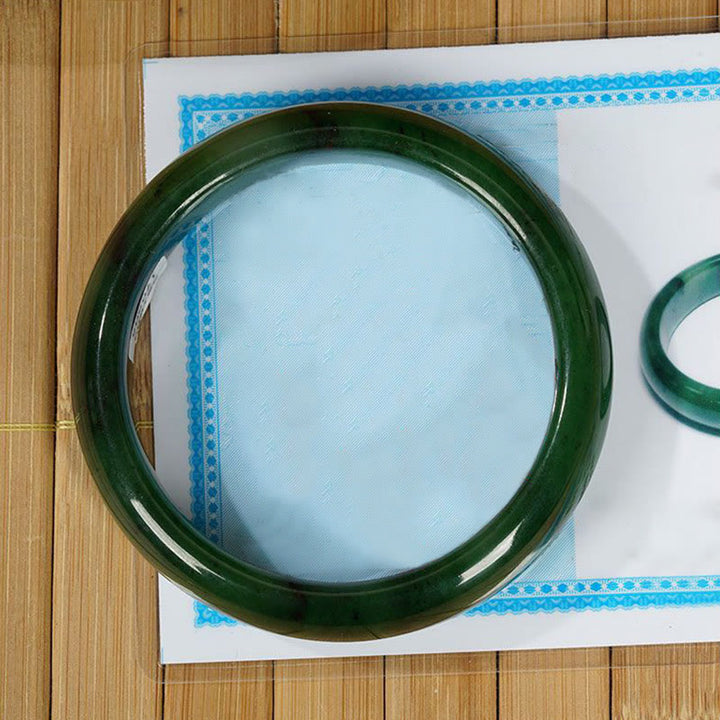 Braccialetto di giada naturale Hetian Cyan Happiness Success