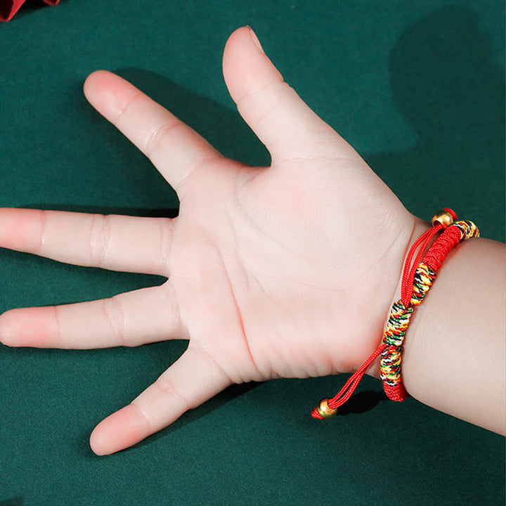 Buddha Stones per bambini in argento sterling 999 PiXiu Wealth King Kong Knot String Braided Kids - image 3