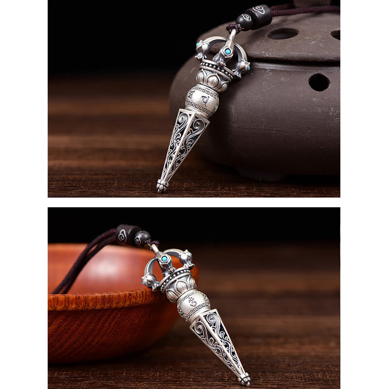 Ciondolo con collana girevole Buddha Stones tibetano Om Mani Padme Hum Dorje Vajra Design Wisdom - image 5