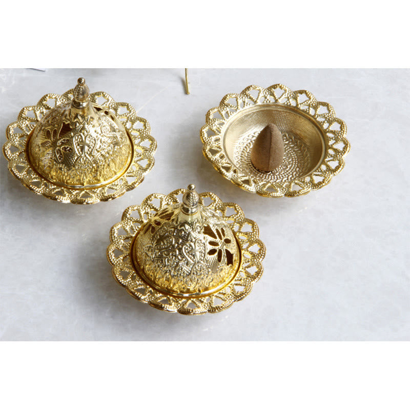 Mini bruciatore di incenso per meditazione Tibetan Gold