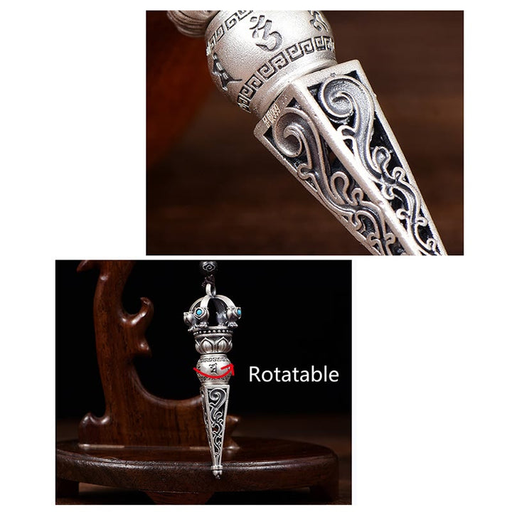 Ciondolo con collana girevole Buddha Stones tibetano Om Mani Padme Hum Dorje Vajra Design Wisdom - image 7