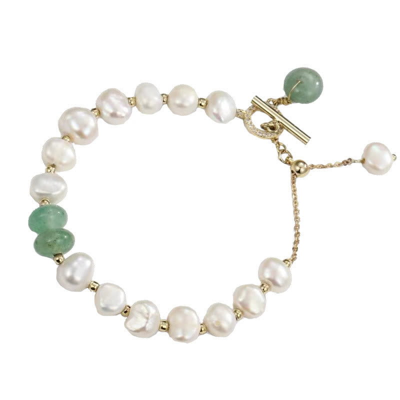 Braccialetto a catena curativo con perle di quarzo fragola verde Buddha Stones