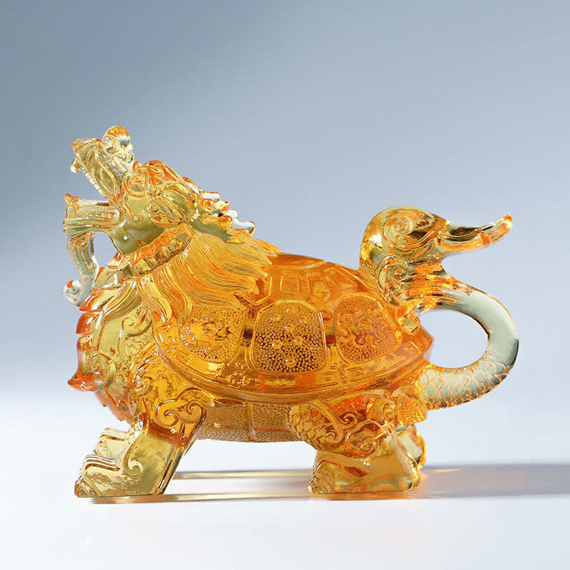 Feng Shui Drago Tartaruga Fatto a Mano Liuli Cristallo Arte Pezzo Decorazione Casa Ufficio - image 13