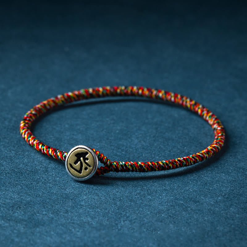 Braccialetto decorativo Buddha Stones, realizzato a mano in argento sterling 925, con motivo zodiacale cinese e corda colorata, protezione. - image 9