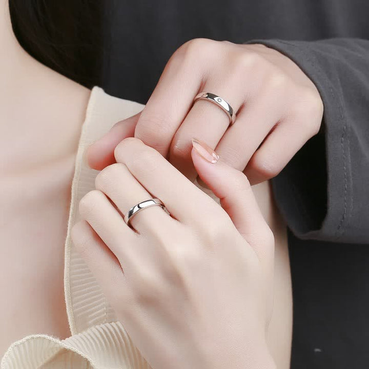 Anello regolabile per coppia con protezione sole e luna in argento sterling 925 Buddha Stones - image 2