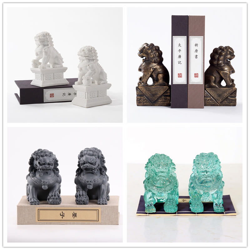 2 pezzi Statua di leone Coraggio Forza Resina Decorazione per casa e ufficio - image 14
