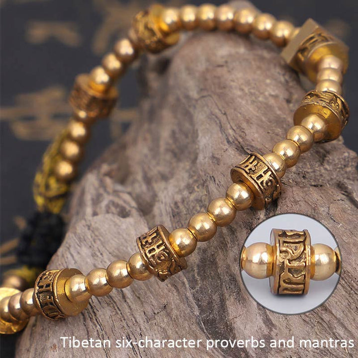 Buddha Stones Maledizione tibetana Sei parole vere Braccialetto della ricchezza