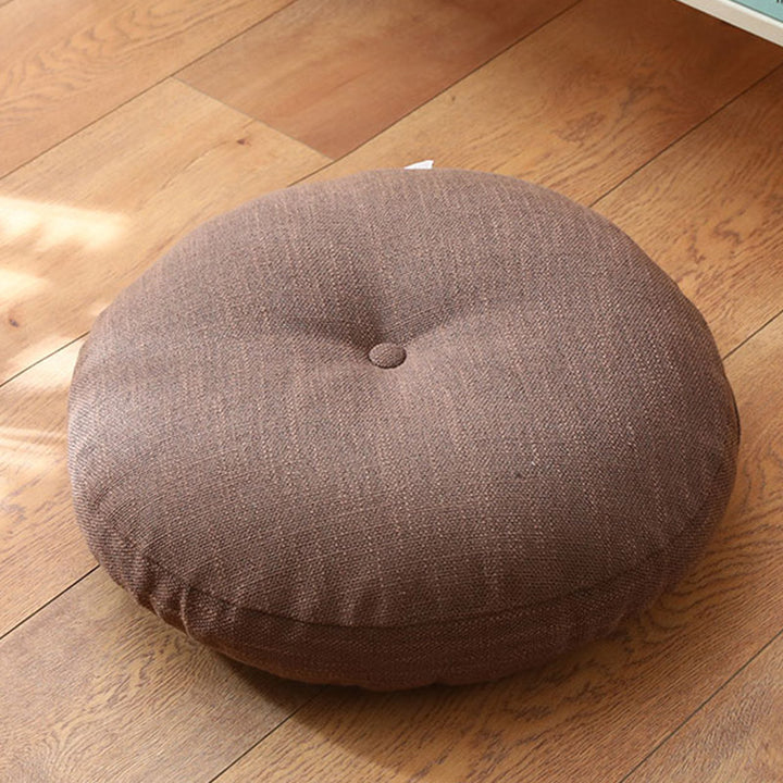 Cuscino per seduta da meditazione in lino con motivo semplice Buddha Stones e loto, decorazione per la casa e il soggiorno - Staccabile - Circa 40 cm × 10 cm (possibili leggere variazioni) - Tan - image 10