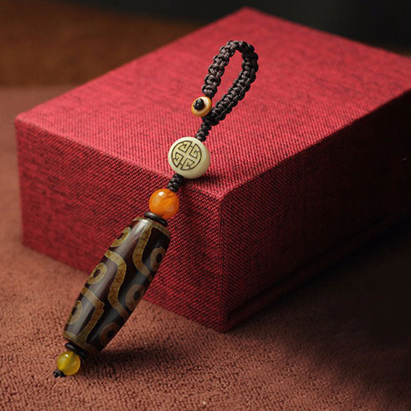 Buddha Stones Tibetano Nove Occhi Dzi Bead Decorazione della Ricchezza - Marrone - image 3